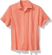 Tommy Bahama Maui Border Silk Short Sleeve Button-Up Shirt