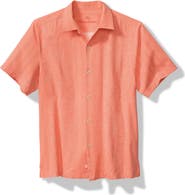 Tommy Bahama Maui Border Silk Short Sleeve Button-Up Shirt