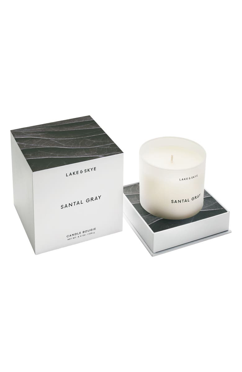 Lake & Skye Santal Gray Scented Candle, Alternate, color, 