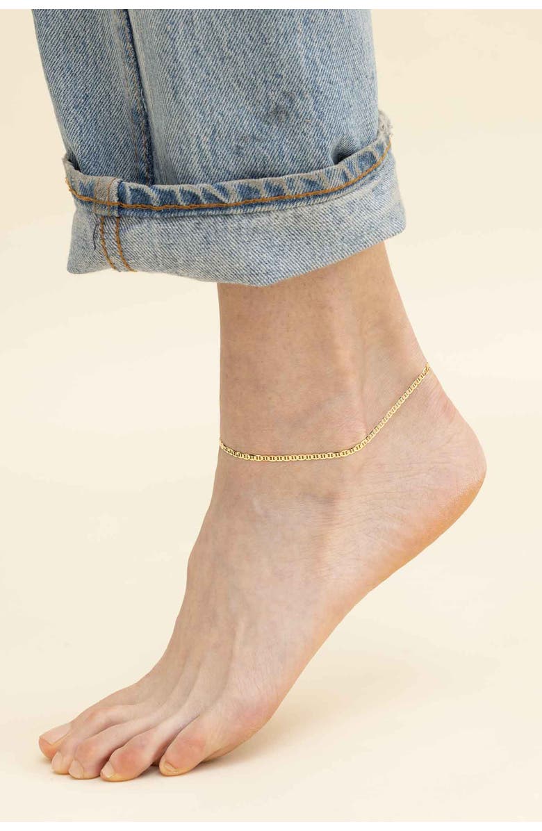 Oradina 14K Yellow Gold Mystic Mariner Anklet, Alternate, color, Yellow Gold