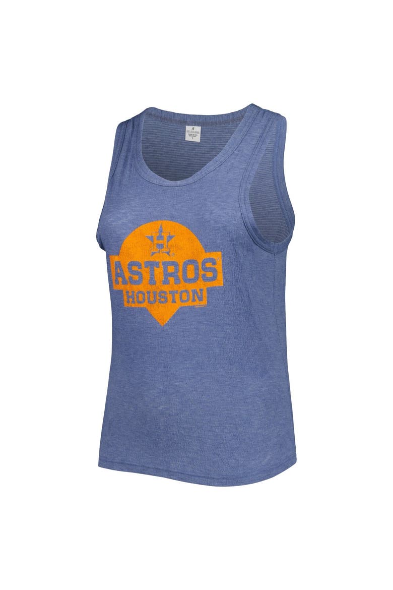 Women's Soft as a Grape Navy Houston Astros Plus Size High Neck Tri-Blend Tank Top, Alternate, color, Navy