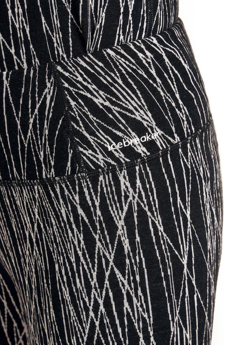 Icebreaker Merino Wool 260 Vertex Leggings, Alternate, color, Black/ Snow/ J