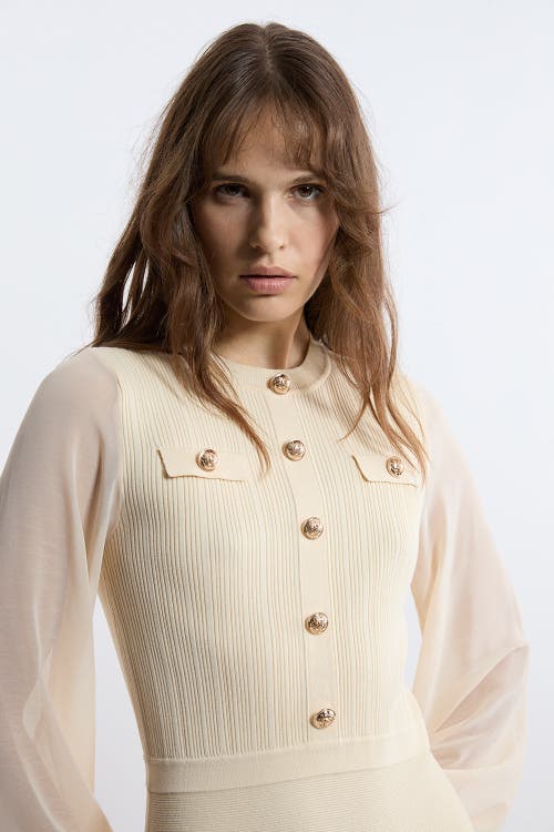 Karen Millen Viscose Maxi Knit Dress In Neutral