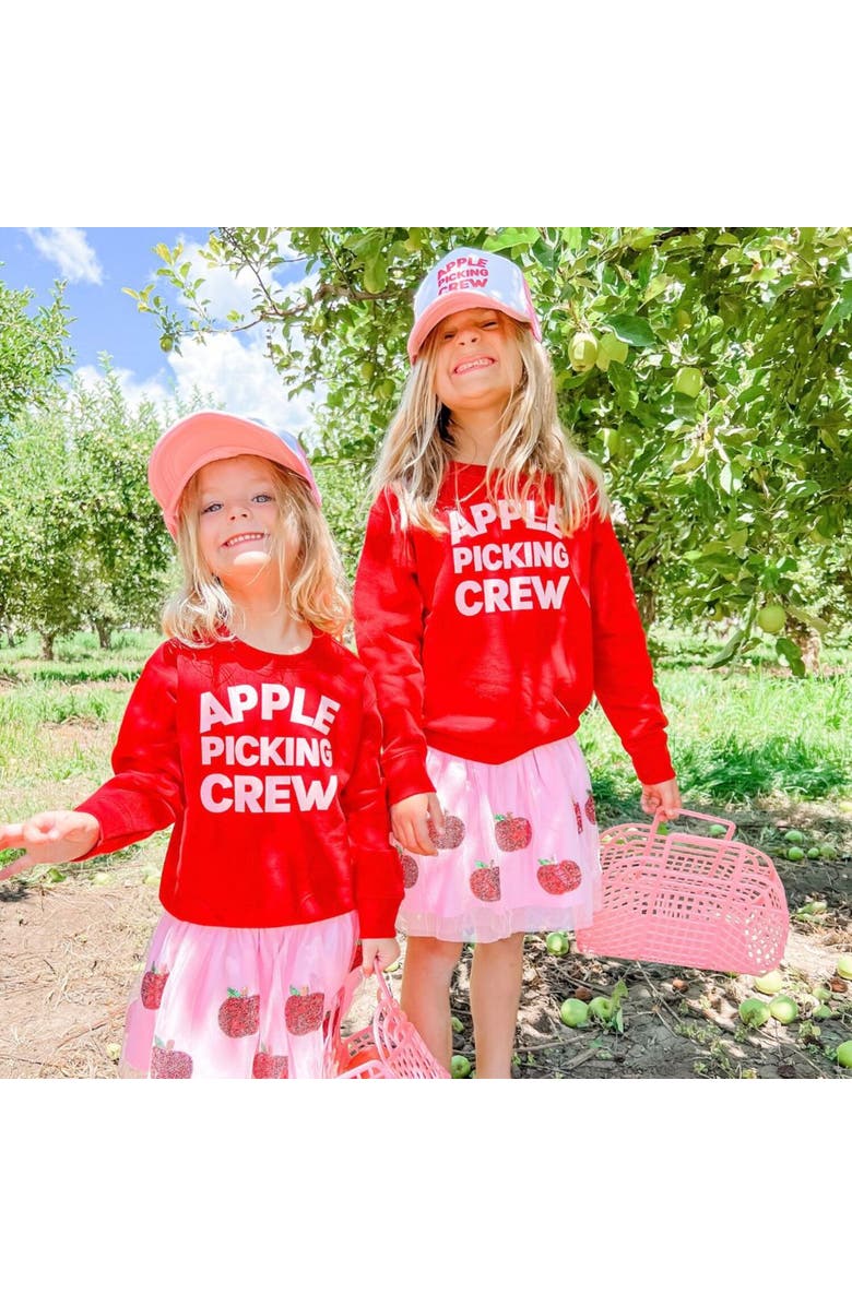 Sweet Wink Apple Picking Crew Sweatshirt, Alternate, color, Red