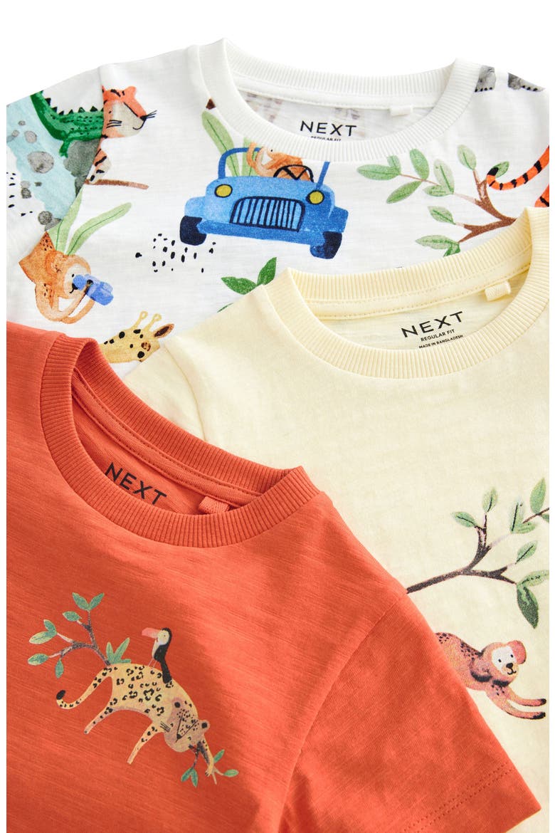 Kids' Safari Assorted 3-Pack Cotton Graphic T-Shirts, Alternate, color, YELLOW