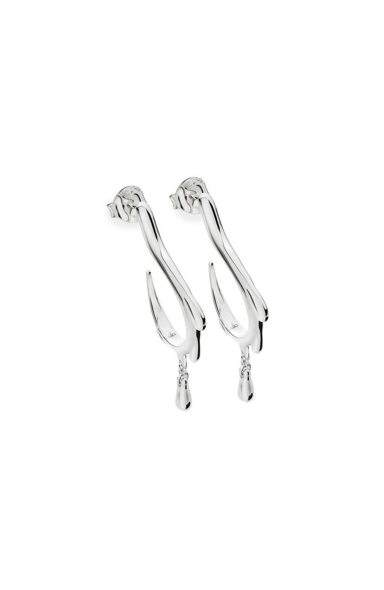 Lucy Quartermaine Dripping Hoop Earrings, Main, color, Sterling Silver