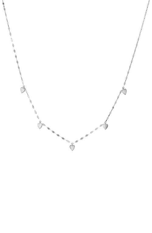 Lana Mini Heart Charm Necklace In Metallic