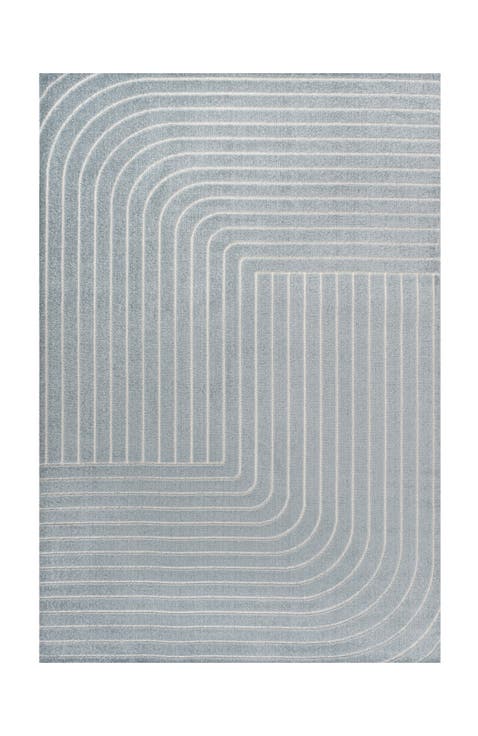 Odense High-Low Minimalist Angle Geometric Indoor/Outdoor Area Rug