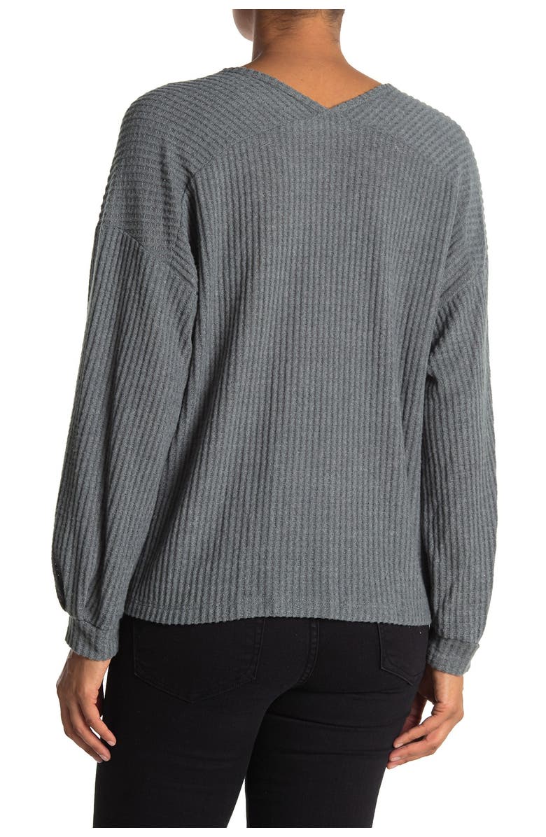 All in Favor Scoop Neck Balloon Sleeve Thermal Top, Alternate, color, 