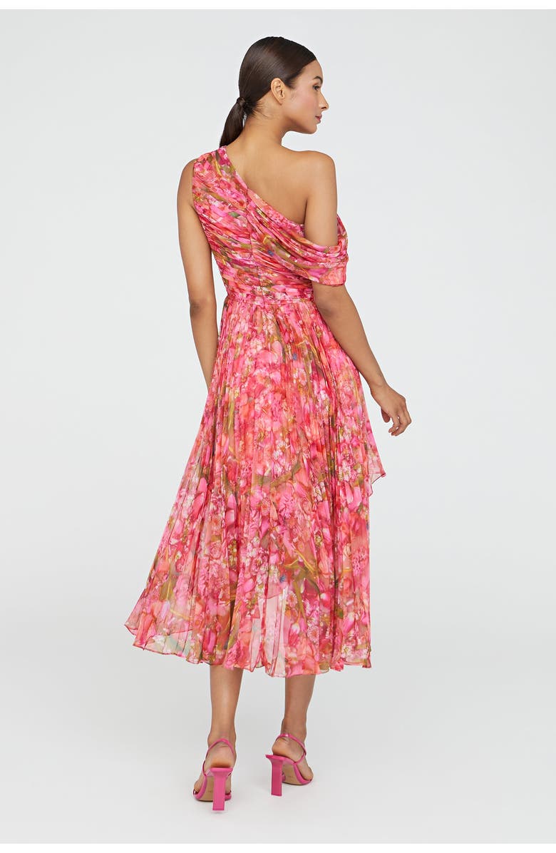 Theia Katia Draped Chiffon Dress, Alternate, color, Hydra Floral