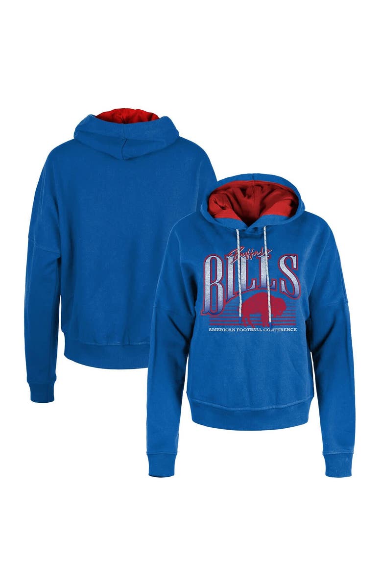 New Era Women's New Era Royal Buffalo Bills Throwback Boxy Pullover Hoodie, Alternate, color, Royal