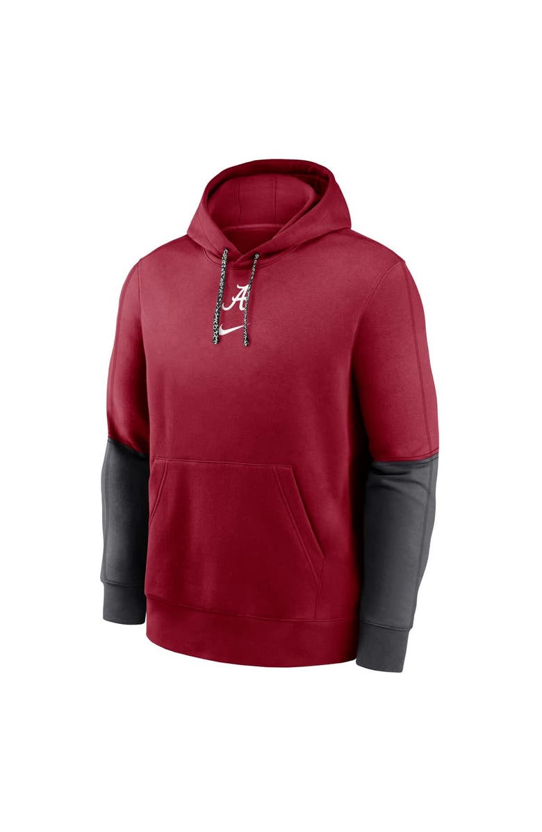 Nike Men's Nike Crimson/Anthracite Alabama Crimson Tide 2024 Sideline Club Pullover Hoodie, Alternate, color, 