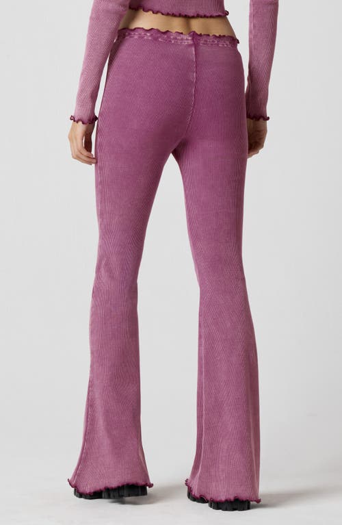 Florence By Mills Core Washed Rib Stretch Cotton Pants In Purple