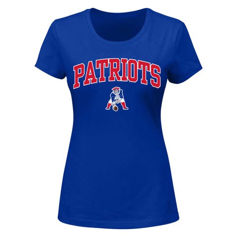 Women's Fanatics Branded Royal New England Patriots Plus Size Arch Over Logo T-Shirt