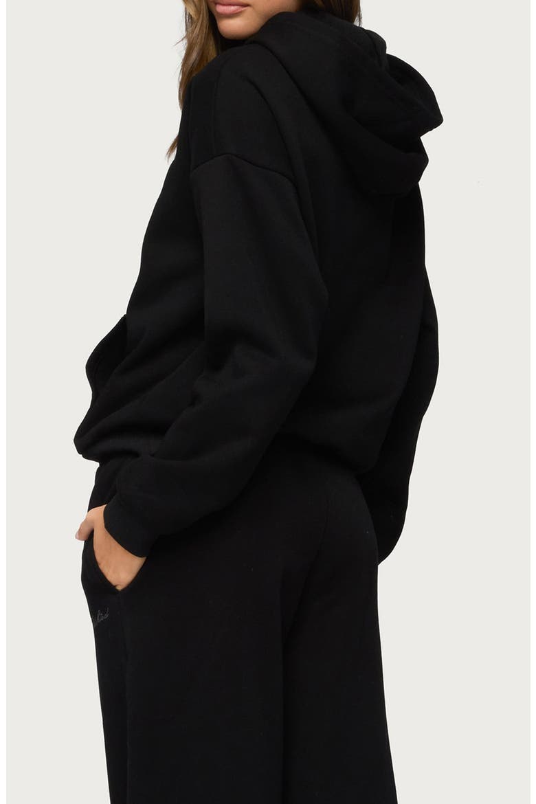 Basic Girl Oversized Hoodie, Alternate, color, BLACK