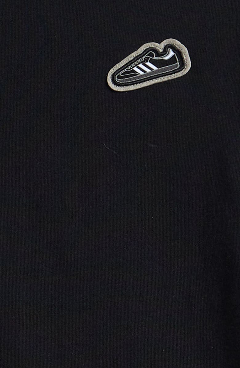 adidas Kids' Samba Shoe Cotton Graphic T-Shirt, Alternate, color, Black