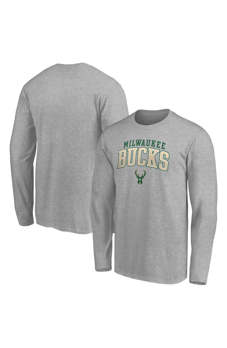 FANATICS Men's Fanatics  Heather Gray Milwaukee Bucks Team State Pride Long Sleeve T-Shirt, Main, color, Heather Gray