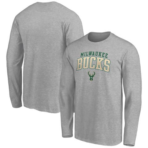 Men's Fanatics  Heather Gray Milwaukee Bucks Team State Pride Long Sleeve T-Shirt