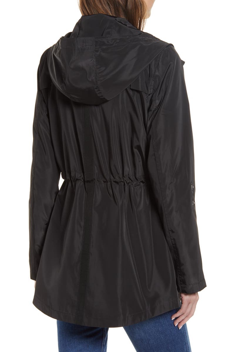 Halogen<sup>®</sup> Hooded Cinch Waist Rain Jacket, Alternate, color, 