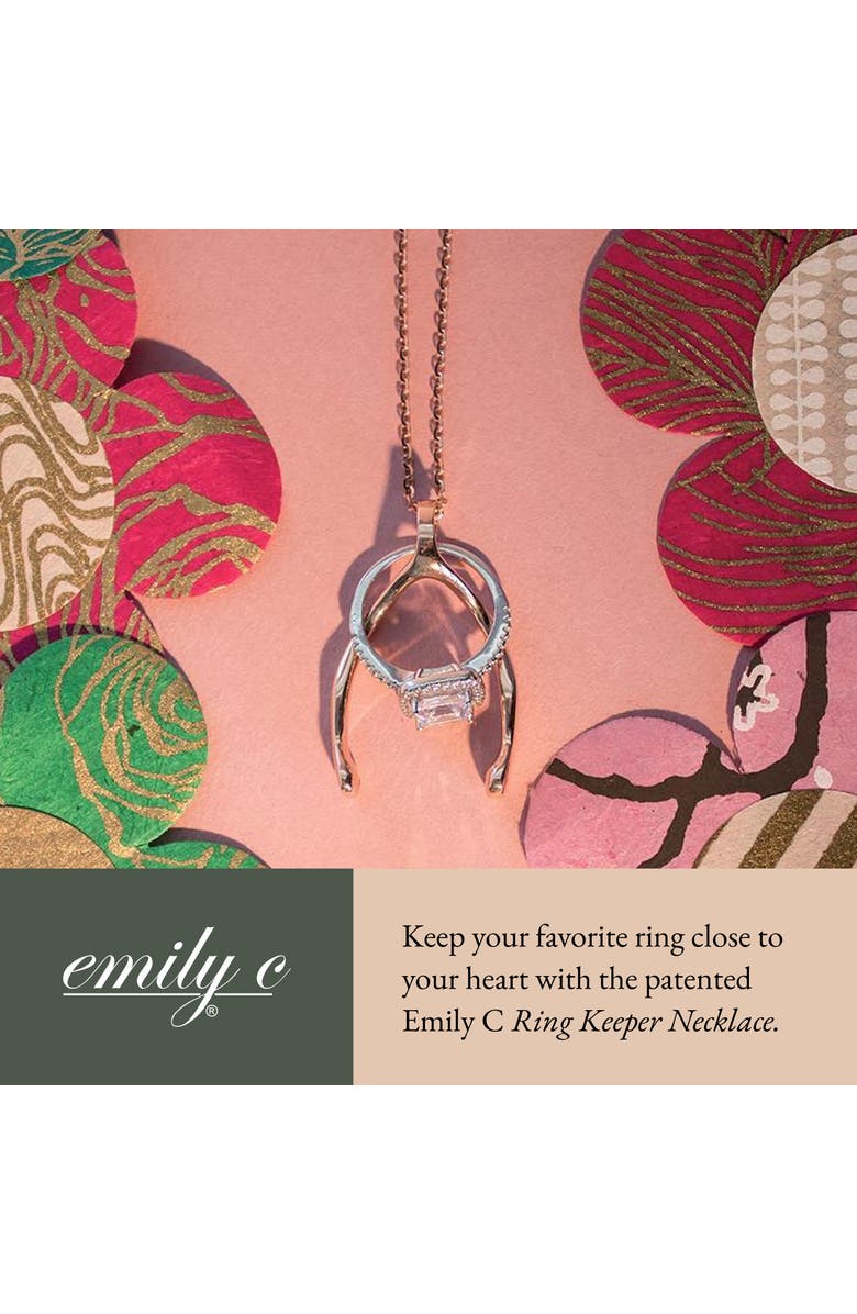 Emily C Original Wishbone Ring Holder Necklace, Stainless Steel Wedding & Engagement Ring Keeper, Gender Inclusive, Alternate, color, Rosegold