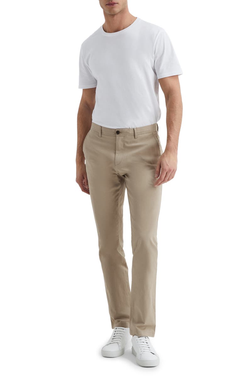 Reiss Pitch Stretch Cotton Pants, Alternate, color, Stone