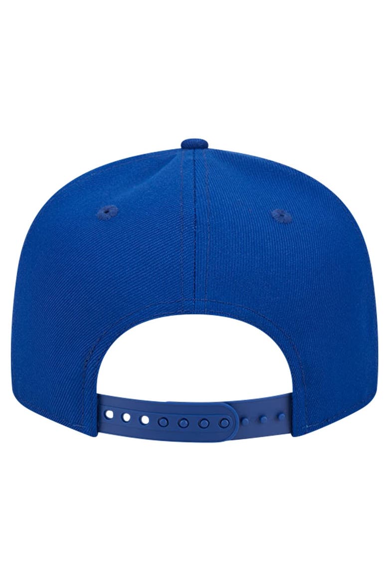 Men's New Era Royal Golden State Warriors Evergreen Script Side Patch 9FIFTY Snapback Hat, Alternate, color, Royal