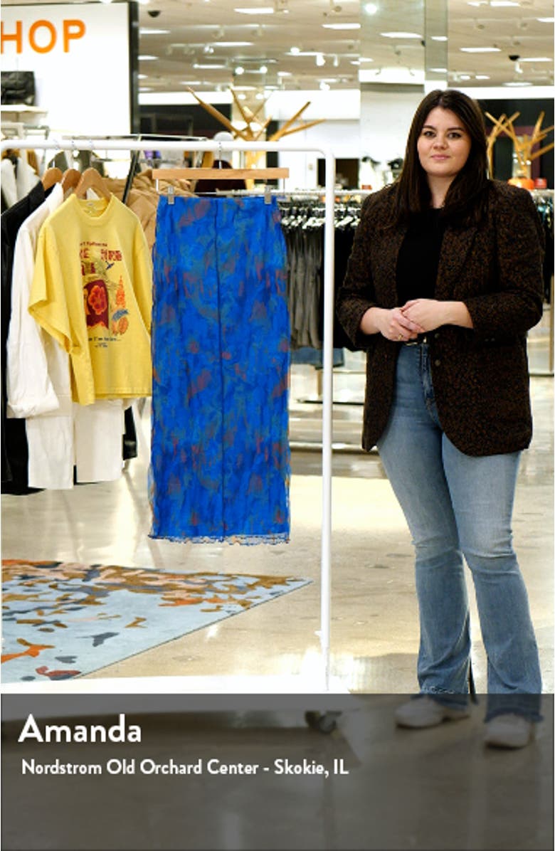 Abstract Print Mesh Midi Skirt, sales video thumbnail