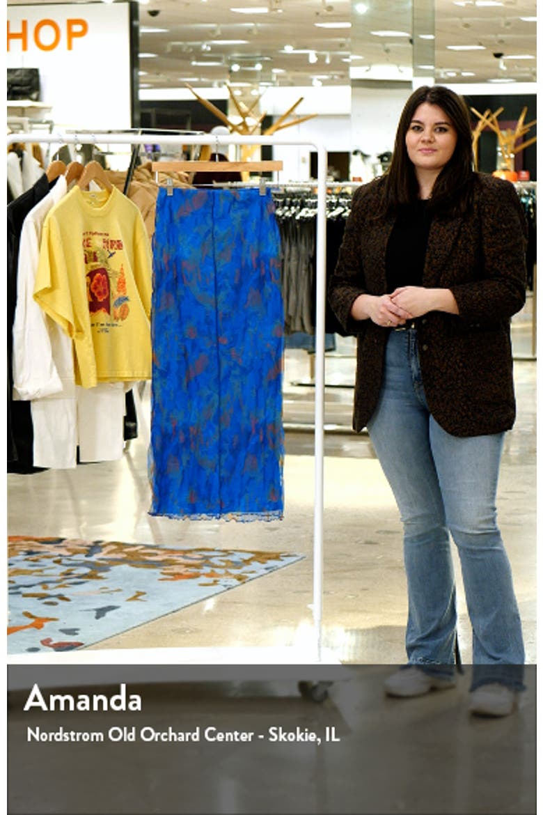 Abstract Print Mesh Midi Skirt video