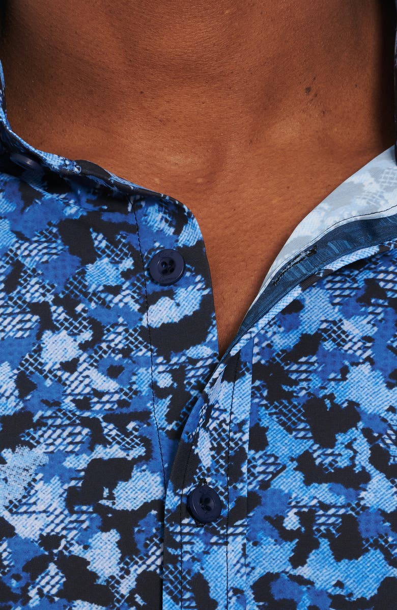 Robert Graham Ellander Camo Stretch Button-Up Performance Shirt, Alternate, color, 