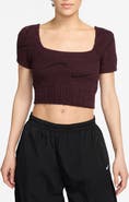 Nike Phoenix Bouclé Knit Slim Fit Crop Top