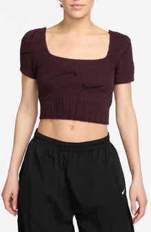 Nike Phoenix Bouclé Knit Slim Fit Crop Top