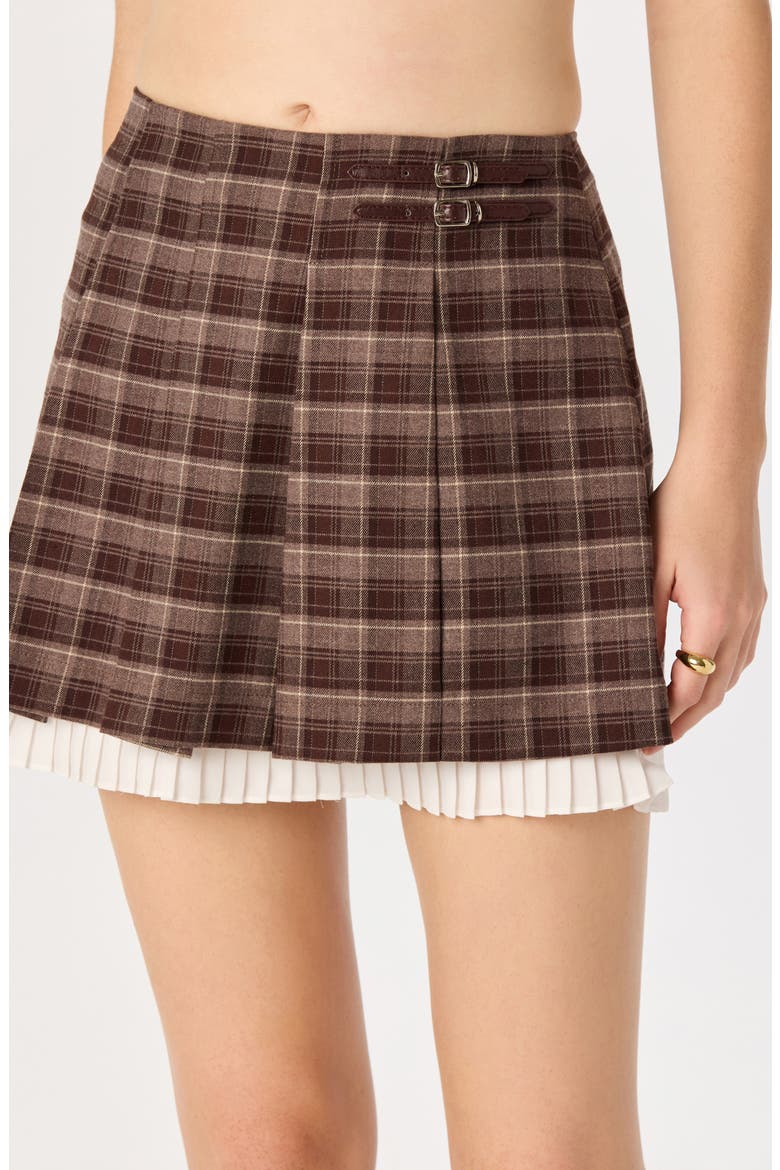 Melian Plaid Miniskirt, Alternate, color, BURGUNDY PLAID