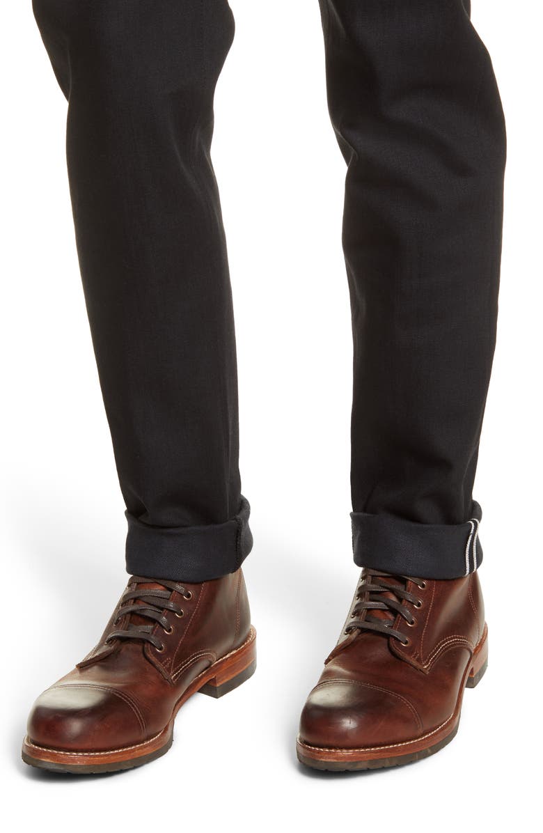 HIROSHI KATO The Pen Slim 10.5-Ounce Stretch Selvedge Jeans, Alternate, color, Black Raw