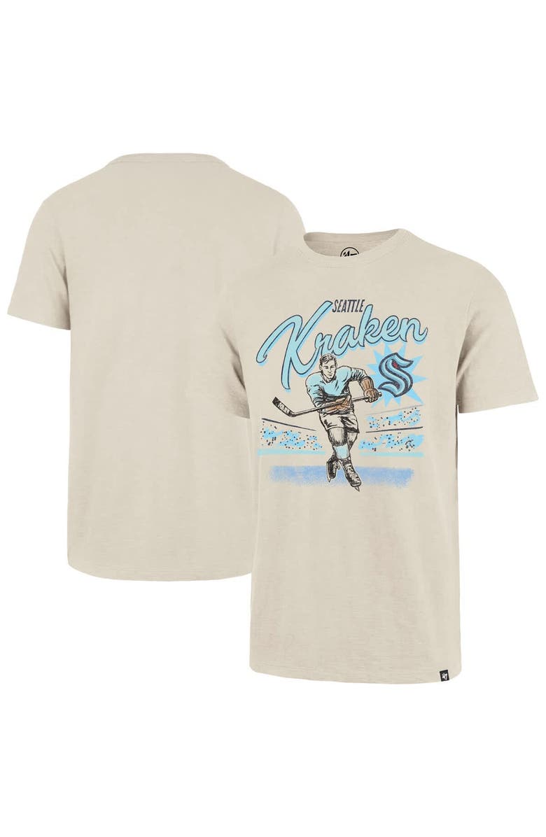 '47 Men's '47 Natural Seattle Kraken Hockey Player Golden Age Scrum T-Shirt, Main, color, Natural