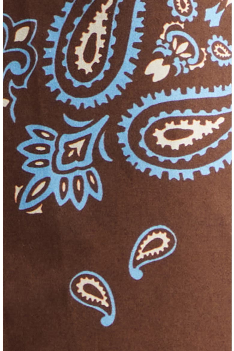 Bandana Print Short Sleeve Cotton Button-Up Shirt, Alternate, color, PARSLEY BROWN/ BLUE