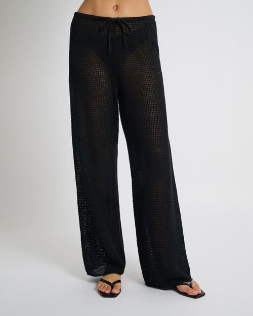 Onia Linen Knit Drawstring Pant In Black
