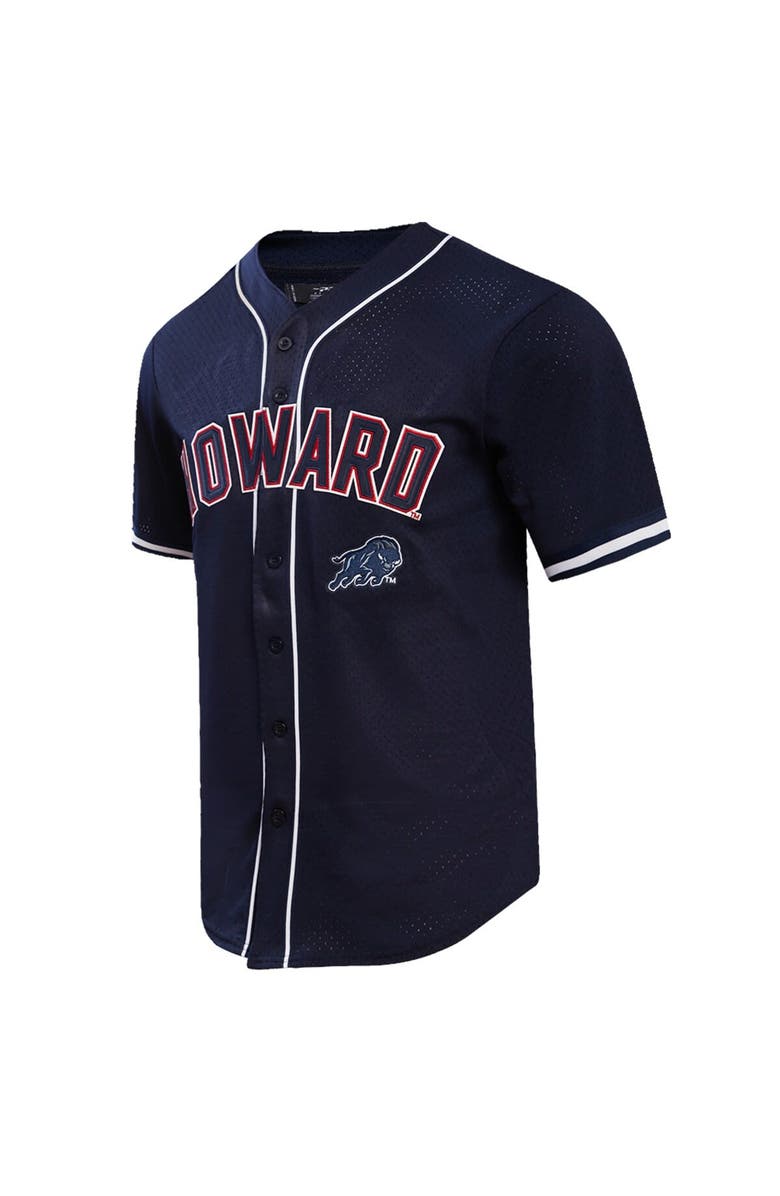 PRO STANDARD Men's Pro Standard Navy Howard Bison Homecoming Mesh Button-Down Shirt, Alternate, color, 