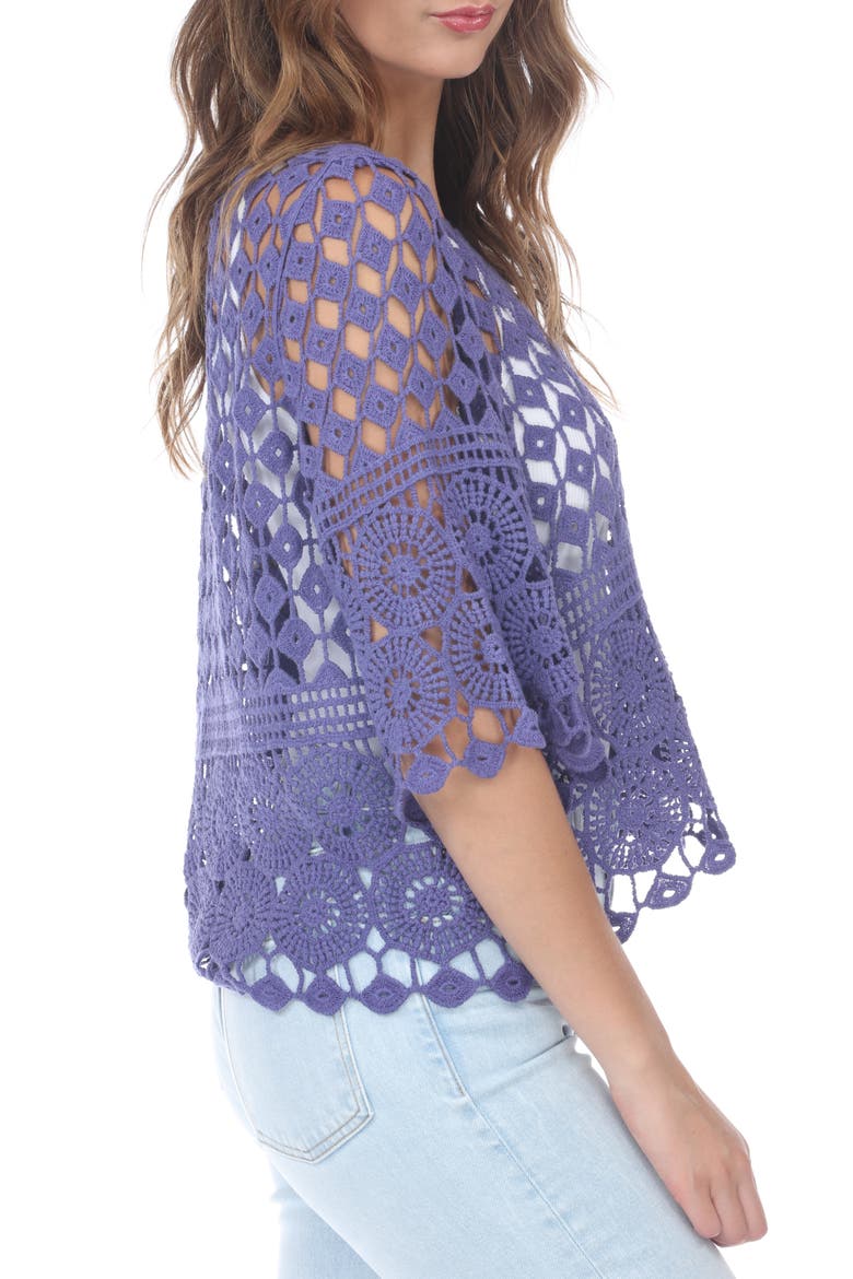 Crochet Top, Alternate, color, PURPLE