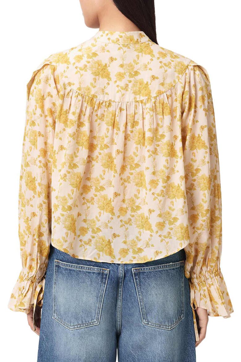 Kara Fleurz Floral Button Front Shirt, Alternate, color, FLEURZ YELLOW