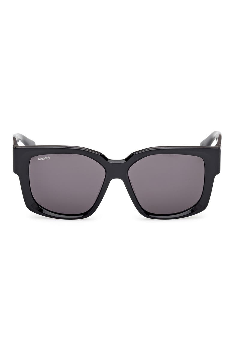 Glimpse 54mm Round Sunglasses, Main, color, SHINY BLACK/ SMOKE LENSES