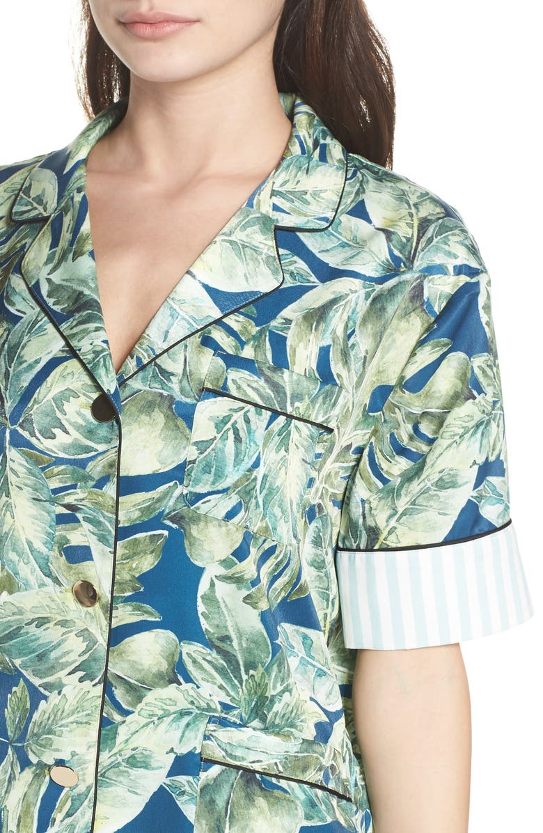 Bed to Brunch Short Stripe Satin Pajamas, Alternate, color, 