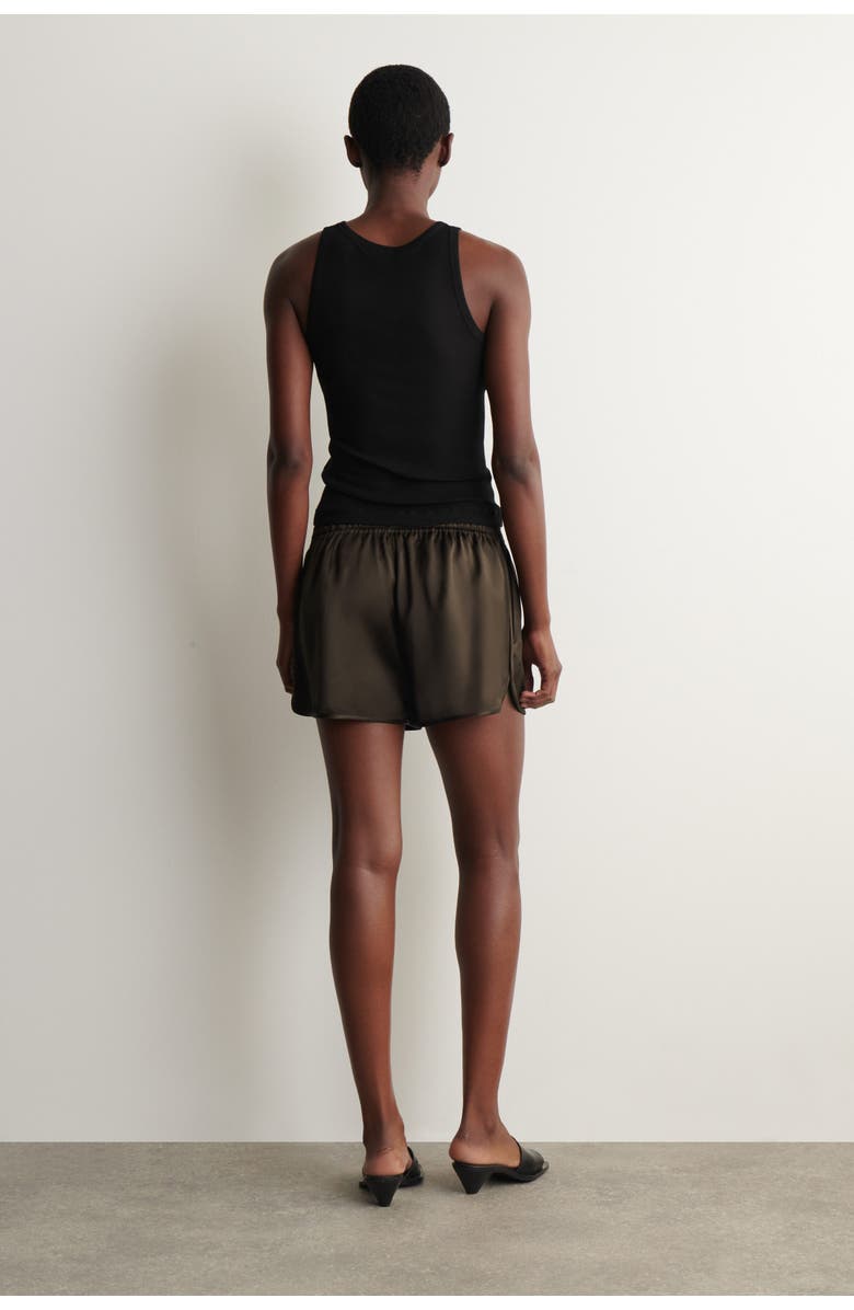 COS Satin Track Shorts, Alternate, color, Brown