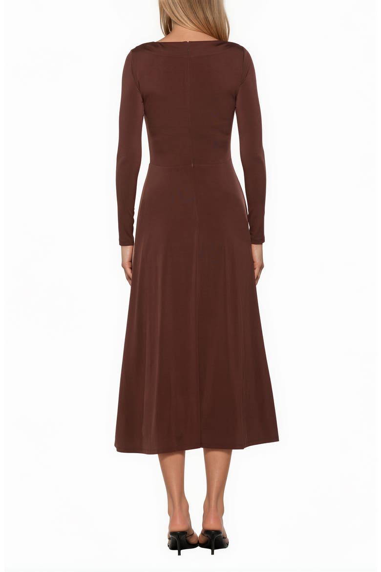 Harlow Long Sleeve Fit & Flare Midi Dress, Alternate, color, BROWN