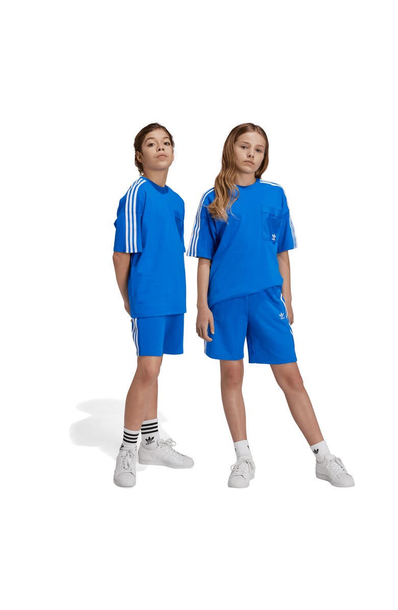 adidas Kids' 3-Stripes Cotton French Terry Shorts, Alternate, color, 