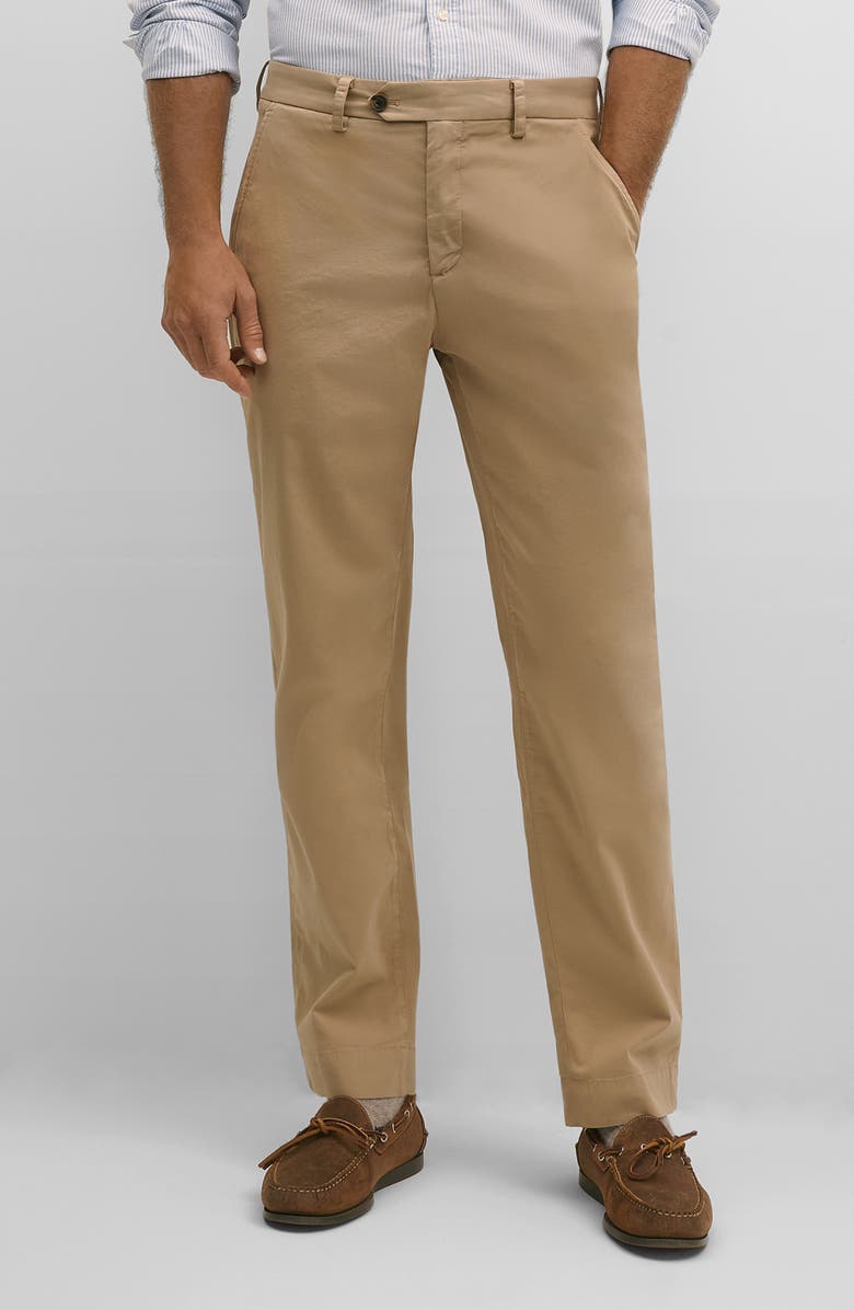 Brooks Brothers The Friday Regular Flat Front Straight Leg Cotton Chinos, Main, color, Incense