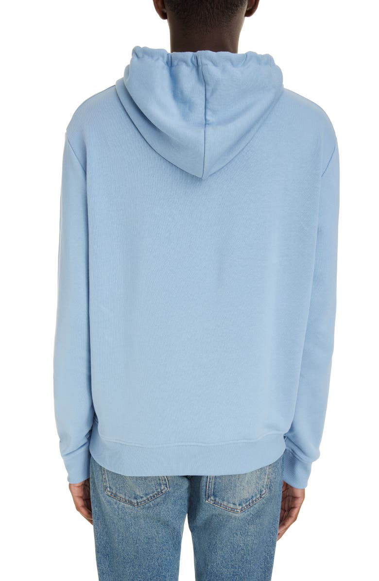 Balmain Organic Cotton Logo Graphic Hoodie, Alternate, color, Slj Pale Blue/ White