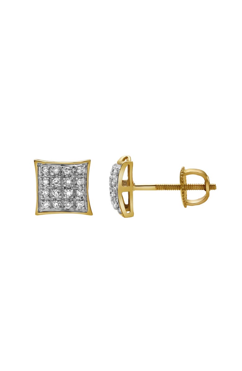 LuvMyJewelry Calyssia 10K Yellow Gold Cluster Diamond Unisex Earrings - 0.11 Cts, Alternate, color, 10K Yellow Gold