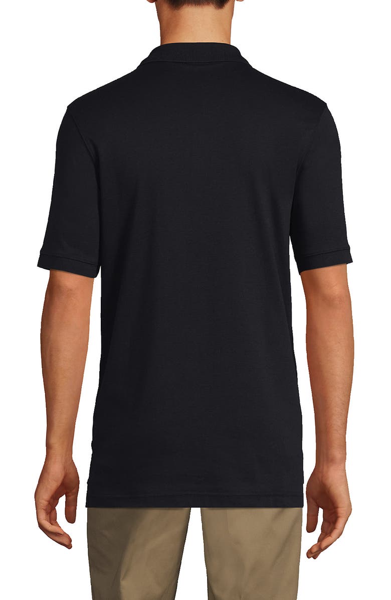 Lands' End School Uniform Long Sleeve Interlock Polo Shirt, Alternate, color, Black