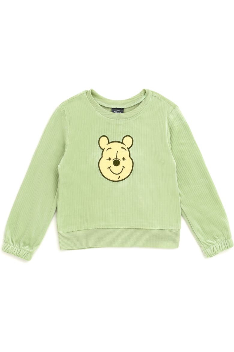 Winnie the Pooh Velour 2-Piece Sweatshirt and Pants Set, Alternate, color, Sage Winnie the Pooh