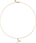 Monica Vinader Diamond Initial Pendant Necklace